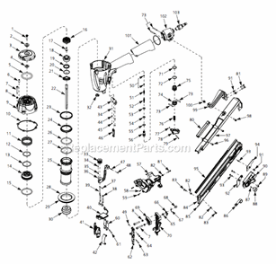 Page A Diagram and Parts List for CHN70600  Campbell Hausfeld Nailer